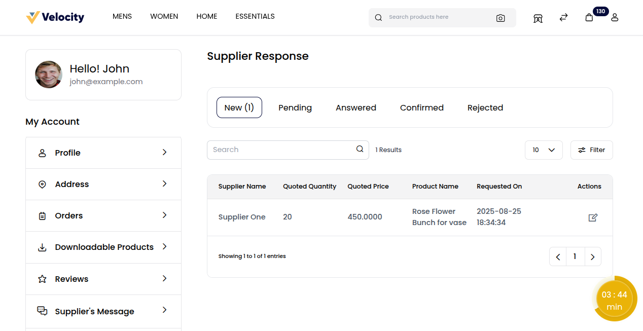 Supplier Response