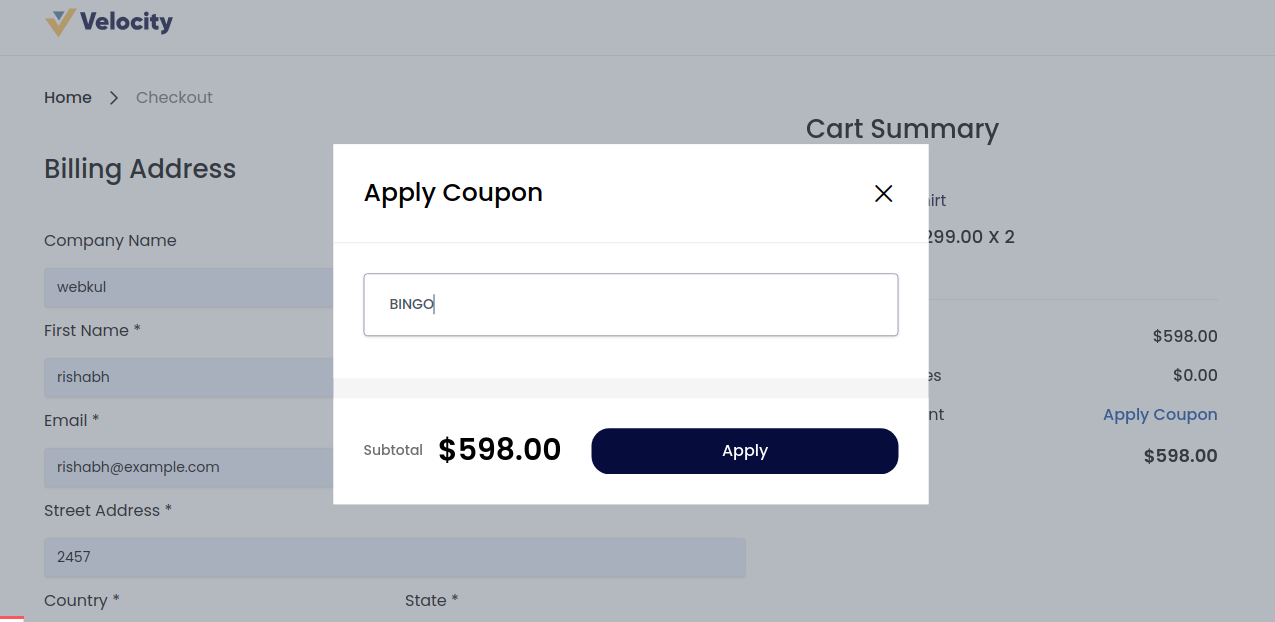 Apply Coupon