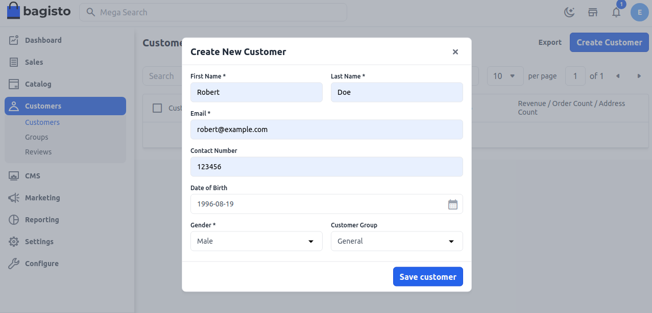 Create Customer