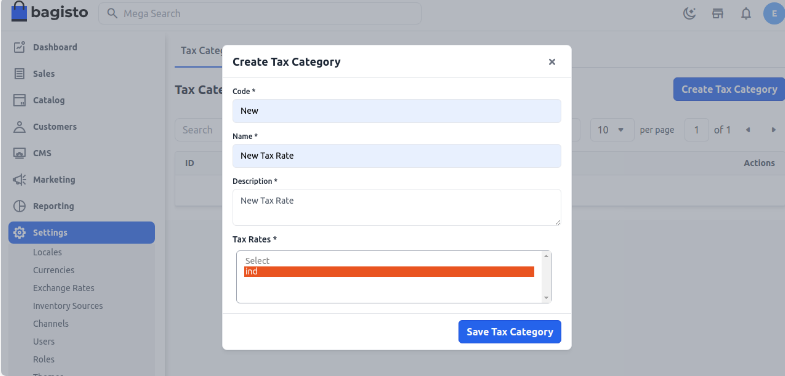 Save Tax Category
