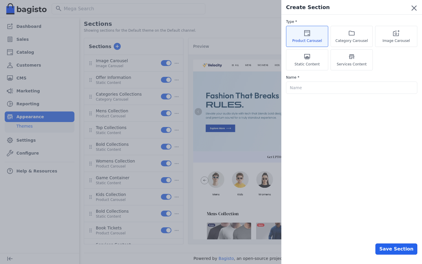 Create Section