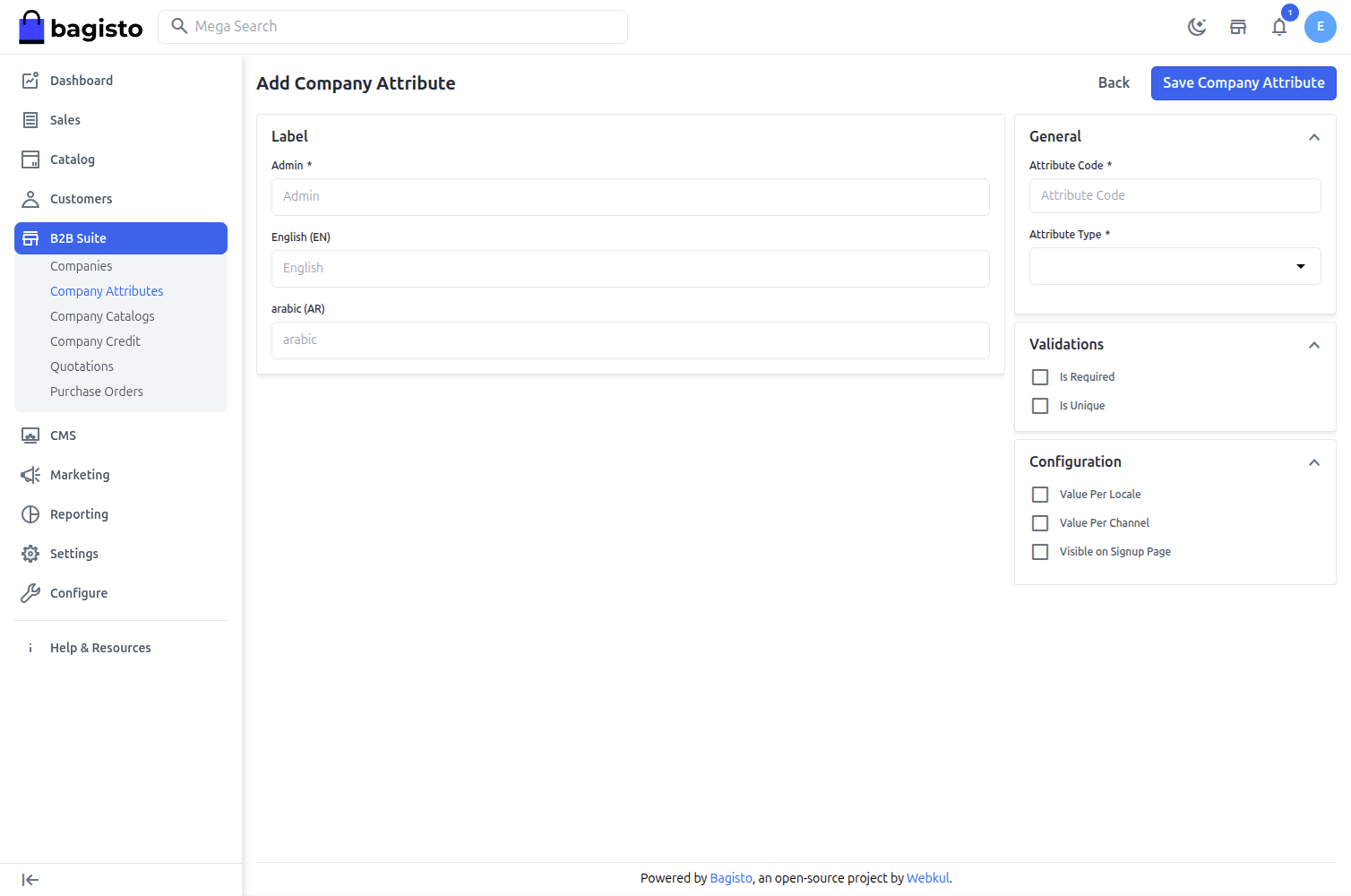 Create Company Attribute
