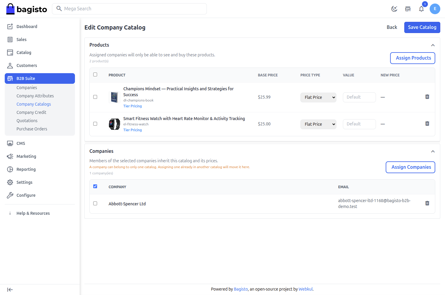 Assign Products to Catalog