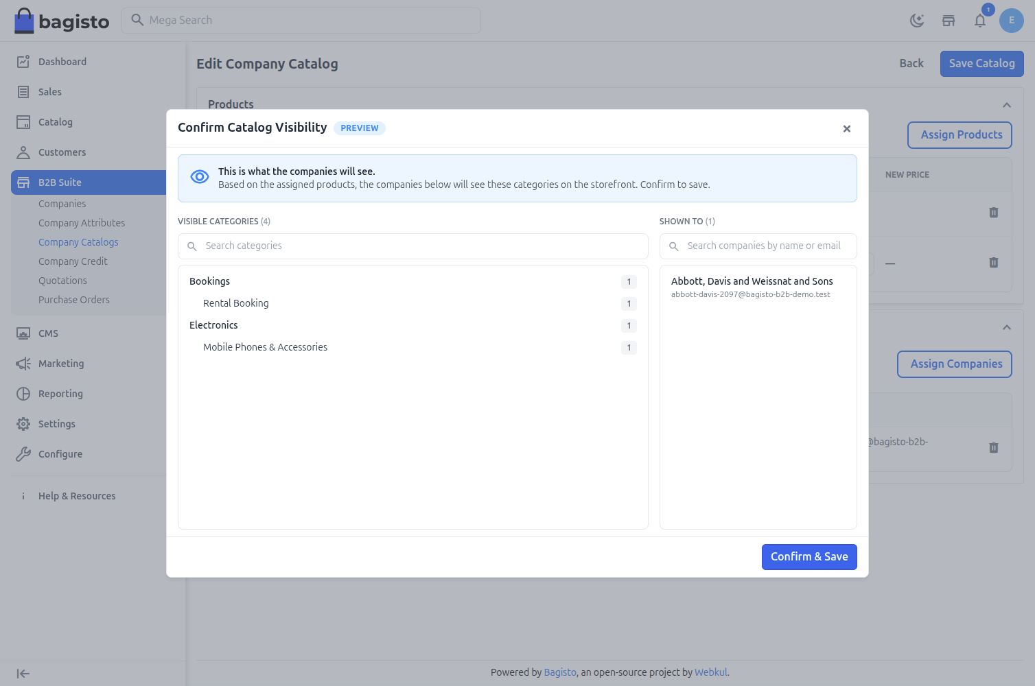 Confirm Catalog Visibility