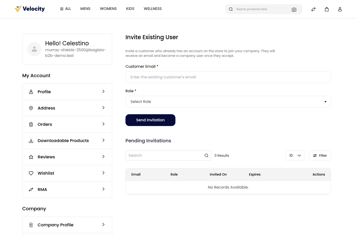 Invite Existing User
