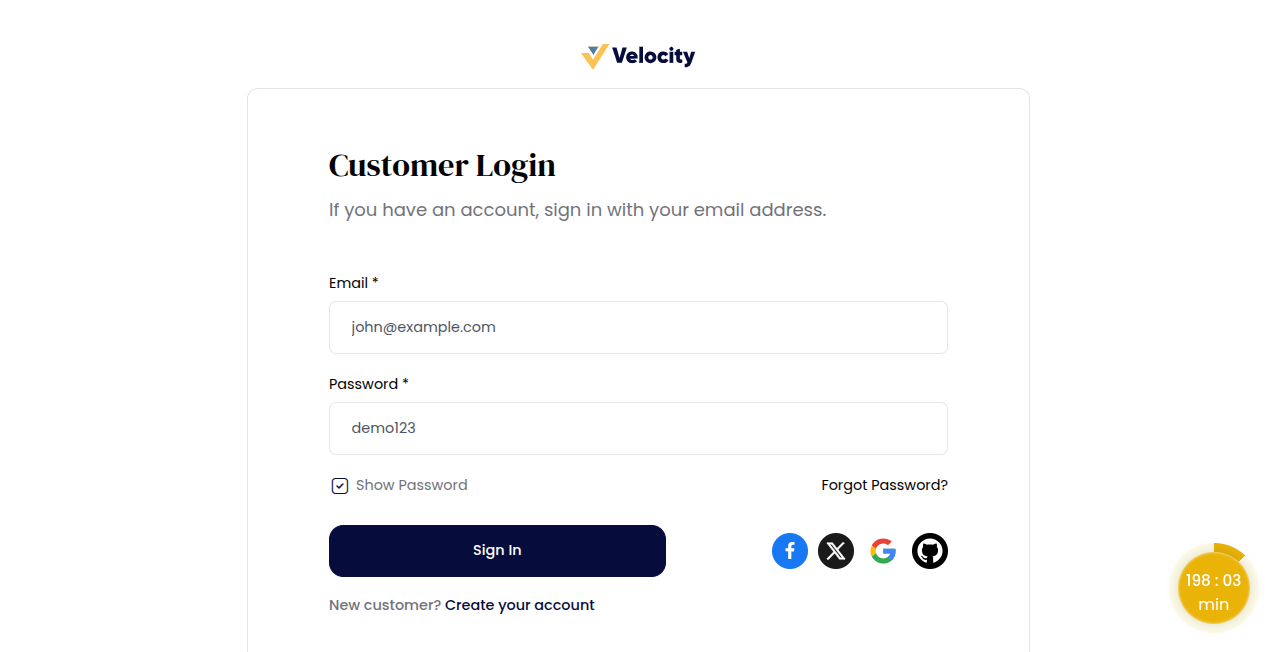Customer Login
