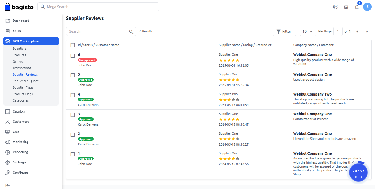 Review Unapproved State