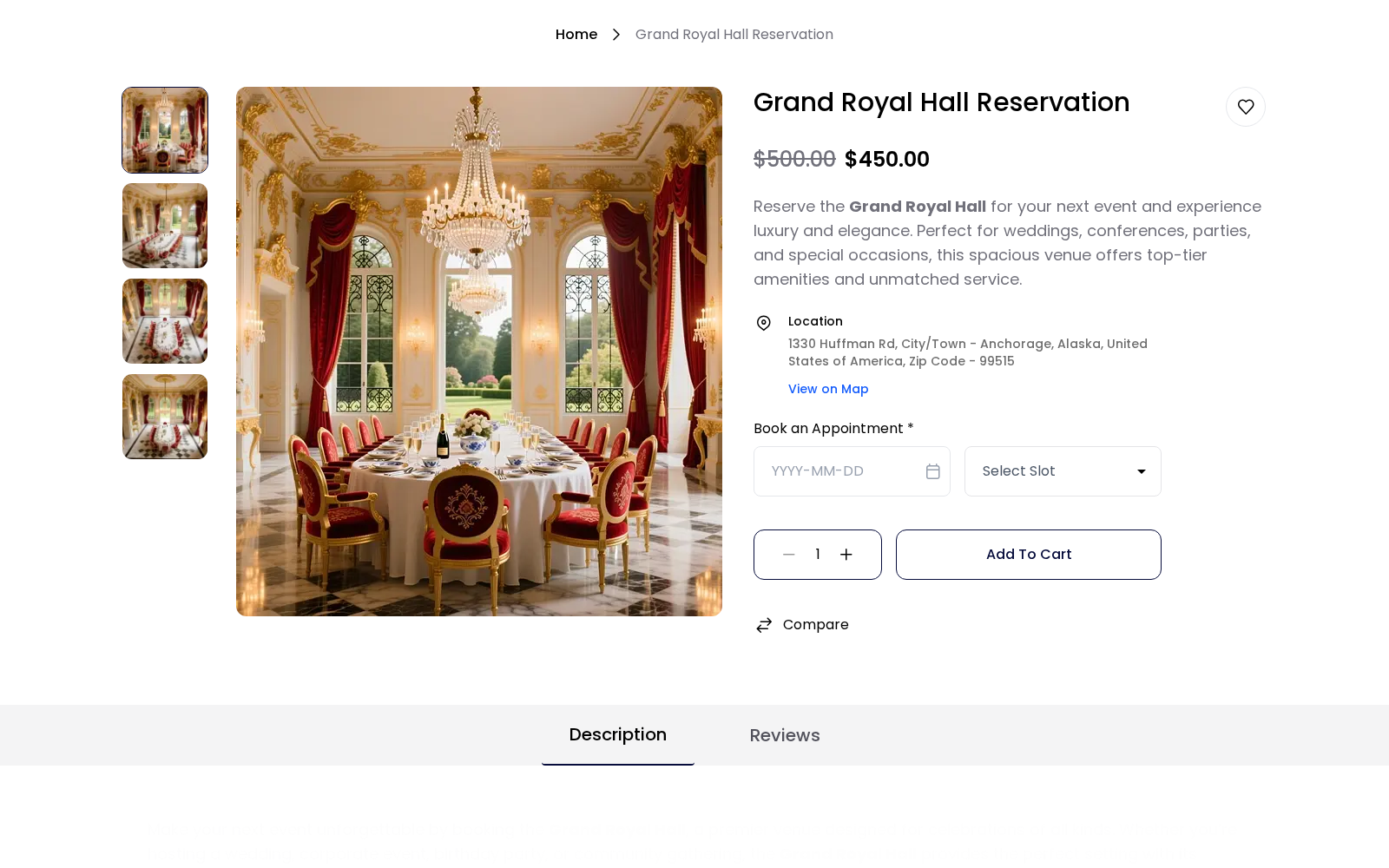 Storefront booking form for a One Booking For Many Days product