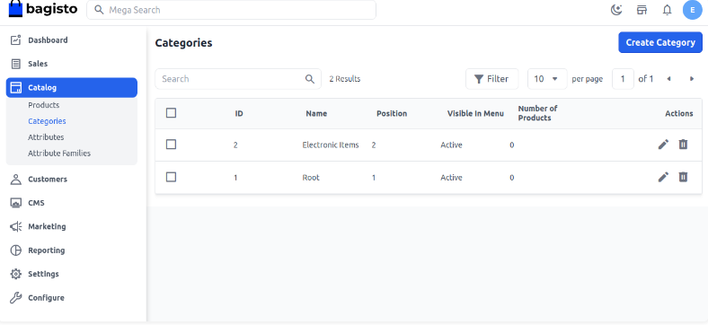 Category Grid in Bagisto