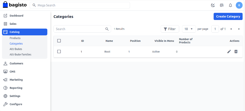 Create Category in Bagisto