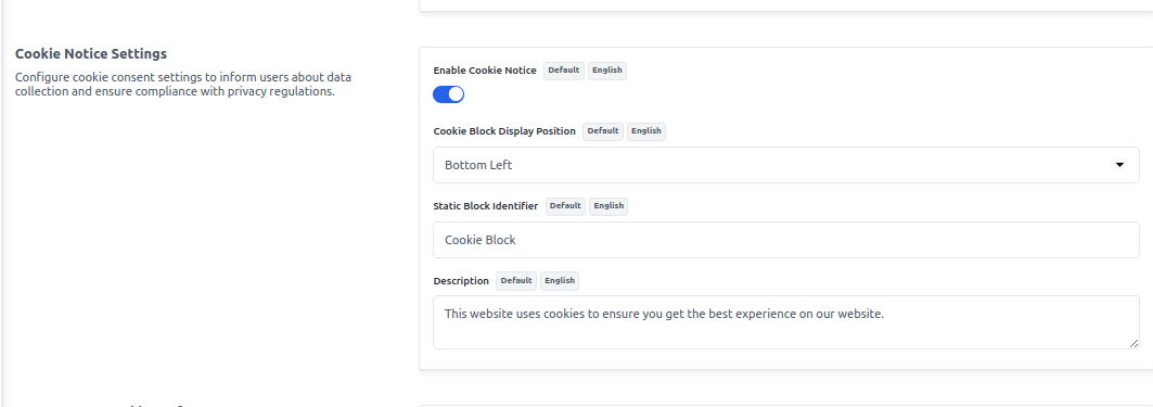 Cookie Notice Settings
