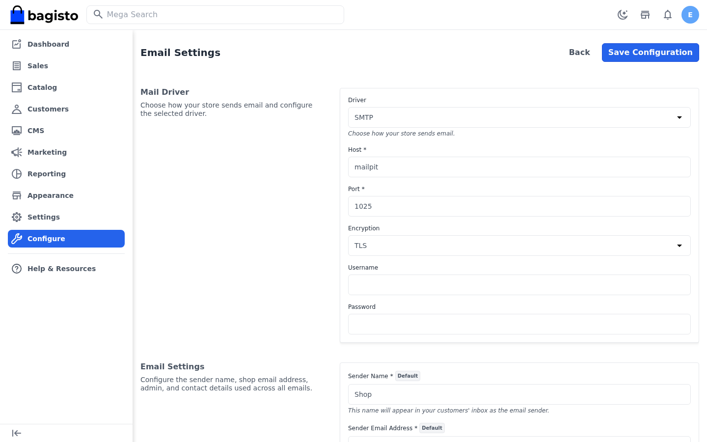 Email Settings