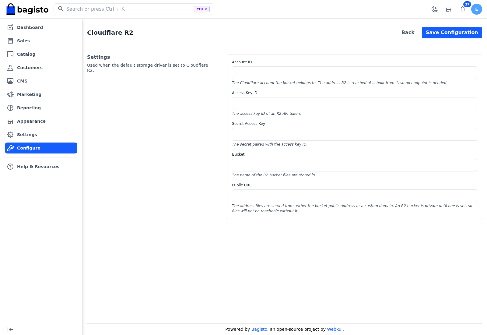 Cloudflare R2 Settings