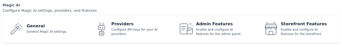 The Magic AI group on the Configure page with its four screens