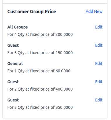 Multiple Customer Group Pricing