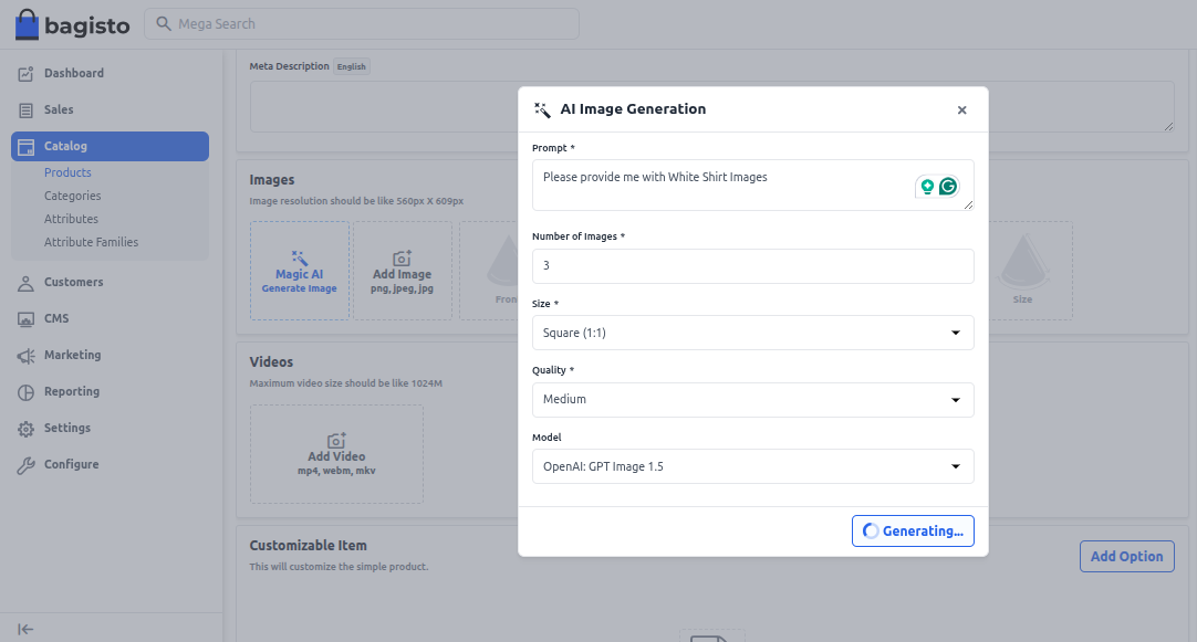 Image generation dialog