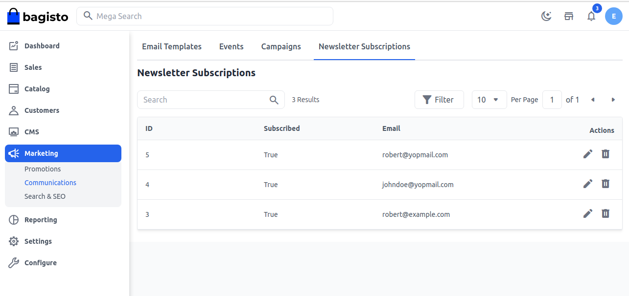 Newsletter Subscriptions