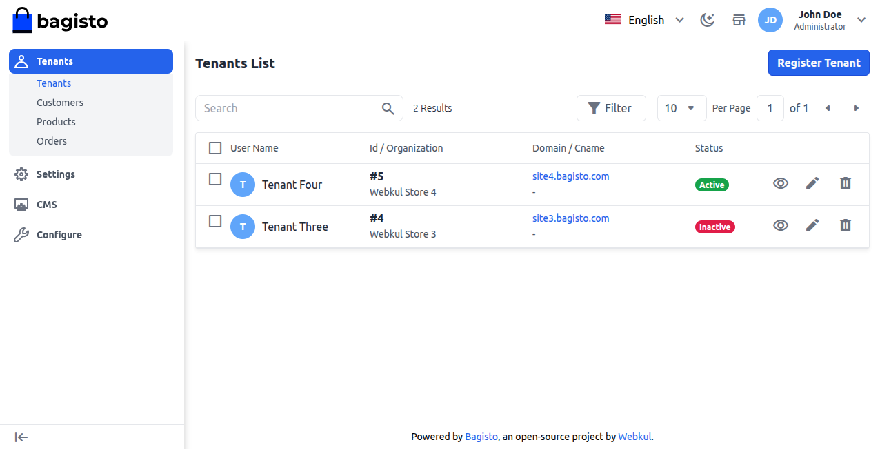 Super Admin Delete Tenant