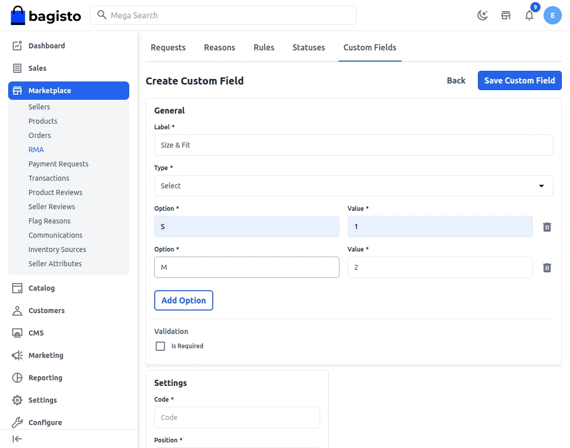 Customer Email and Password
