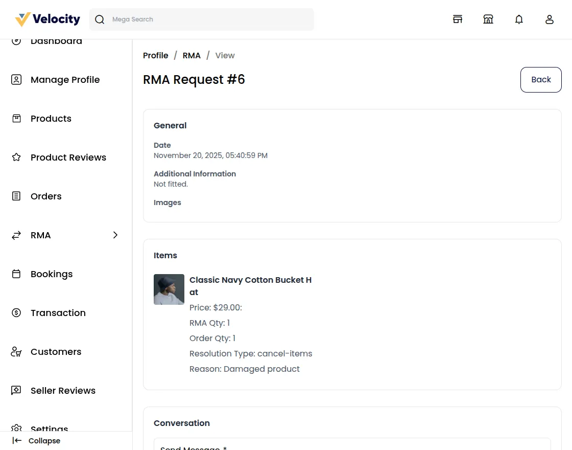 Customer Email and Password