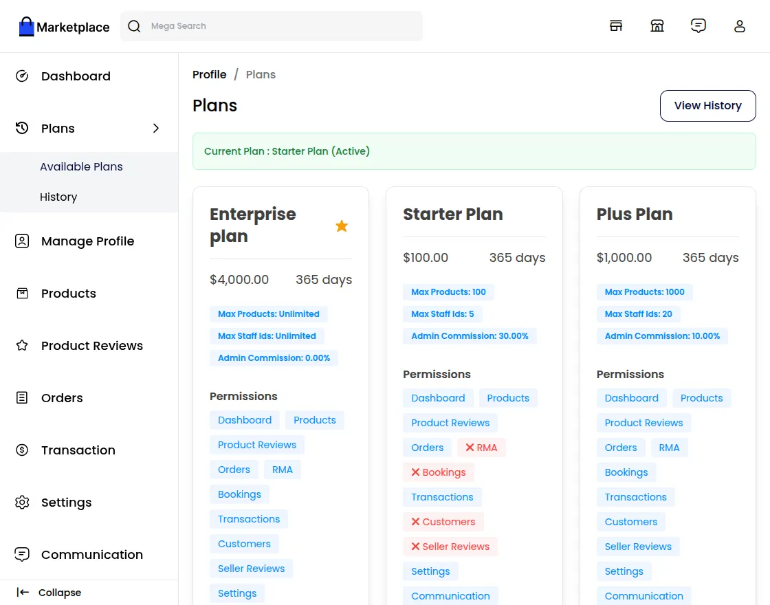 Global Commission Configuration