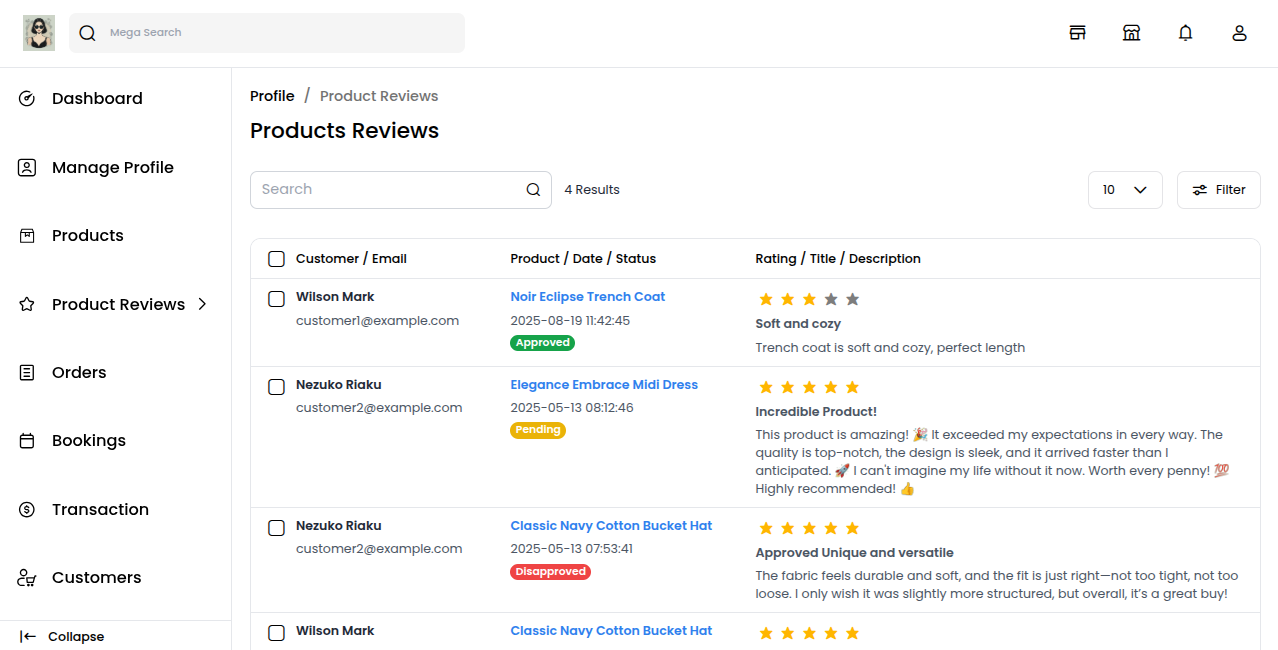 Product Review Approved State Seller