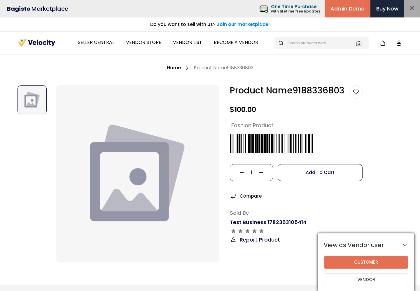 Barcode on Storefront Product Page