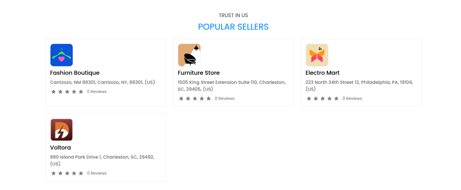 Featured Sellers on Storefront