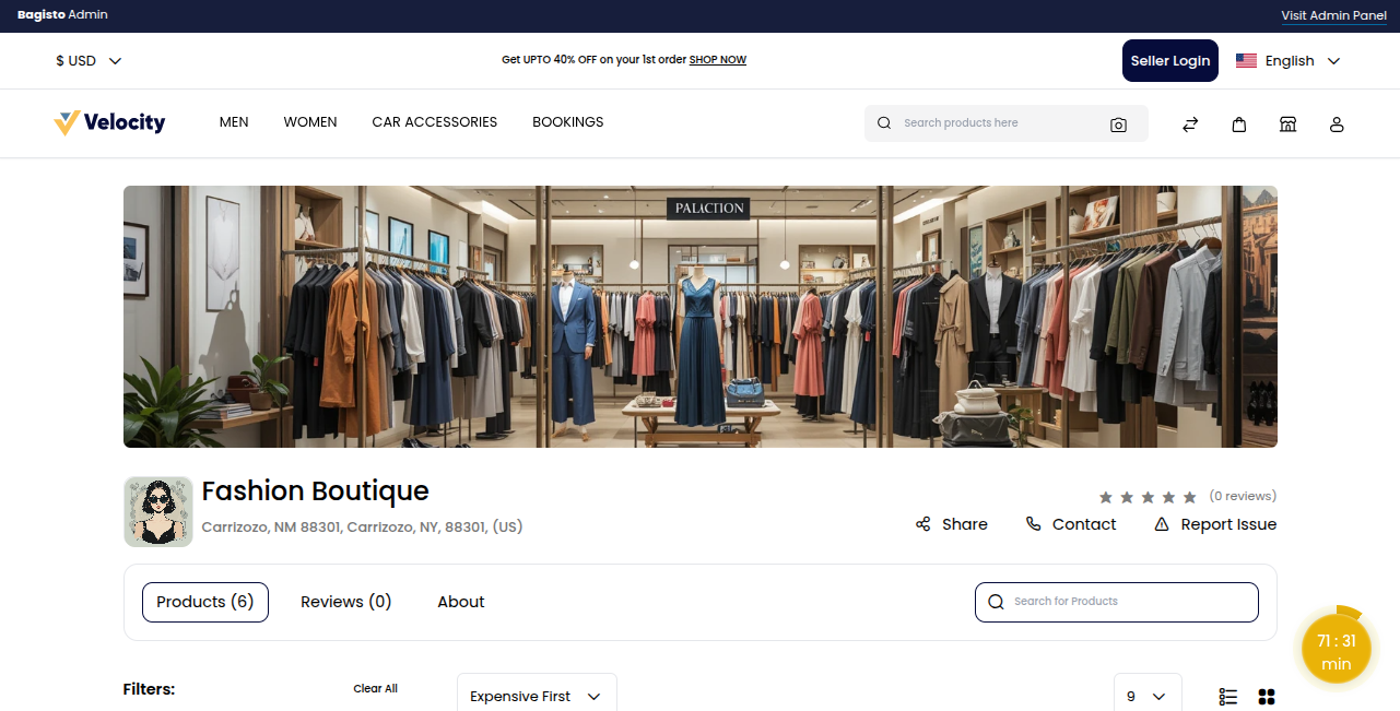 Store Frontend View 1