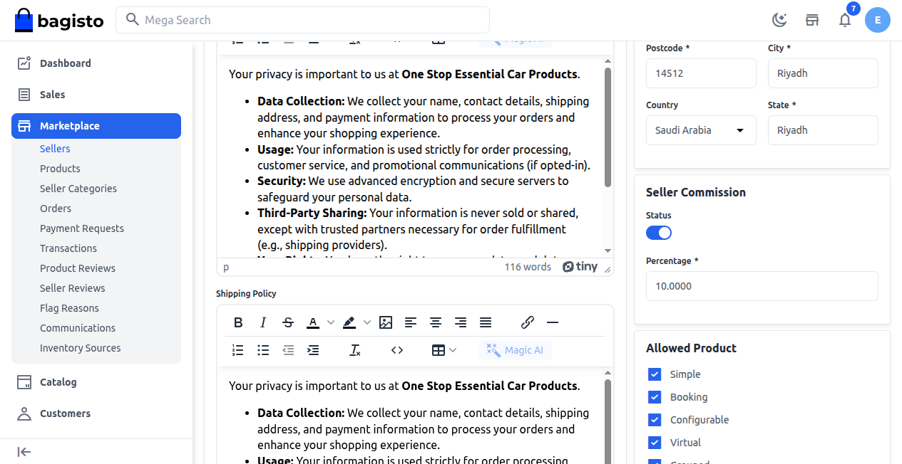 Seller Custom Commission
