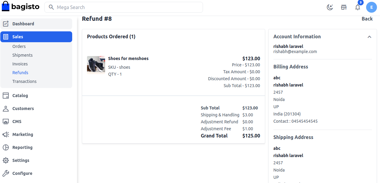 Adjustment Fee Refund