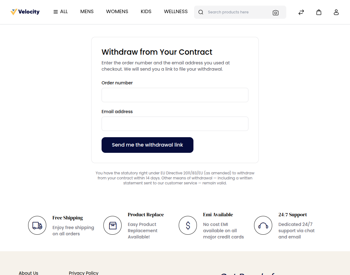 EU withdrawal form guest