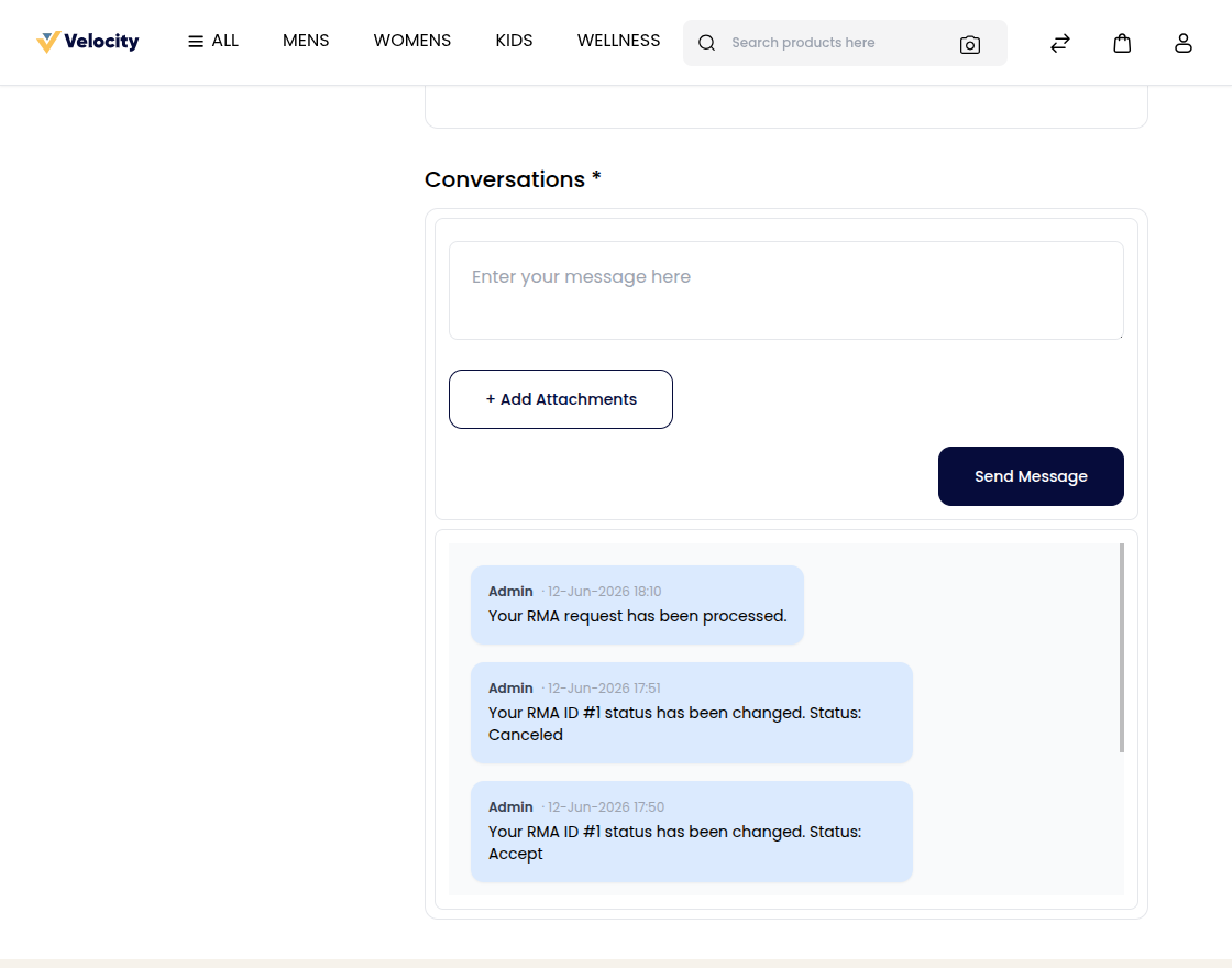 Customer RMA Conversation
