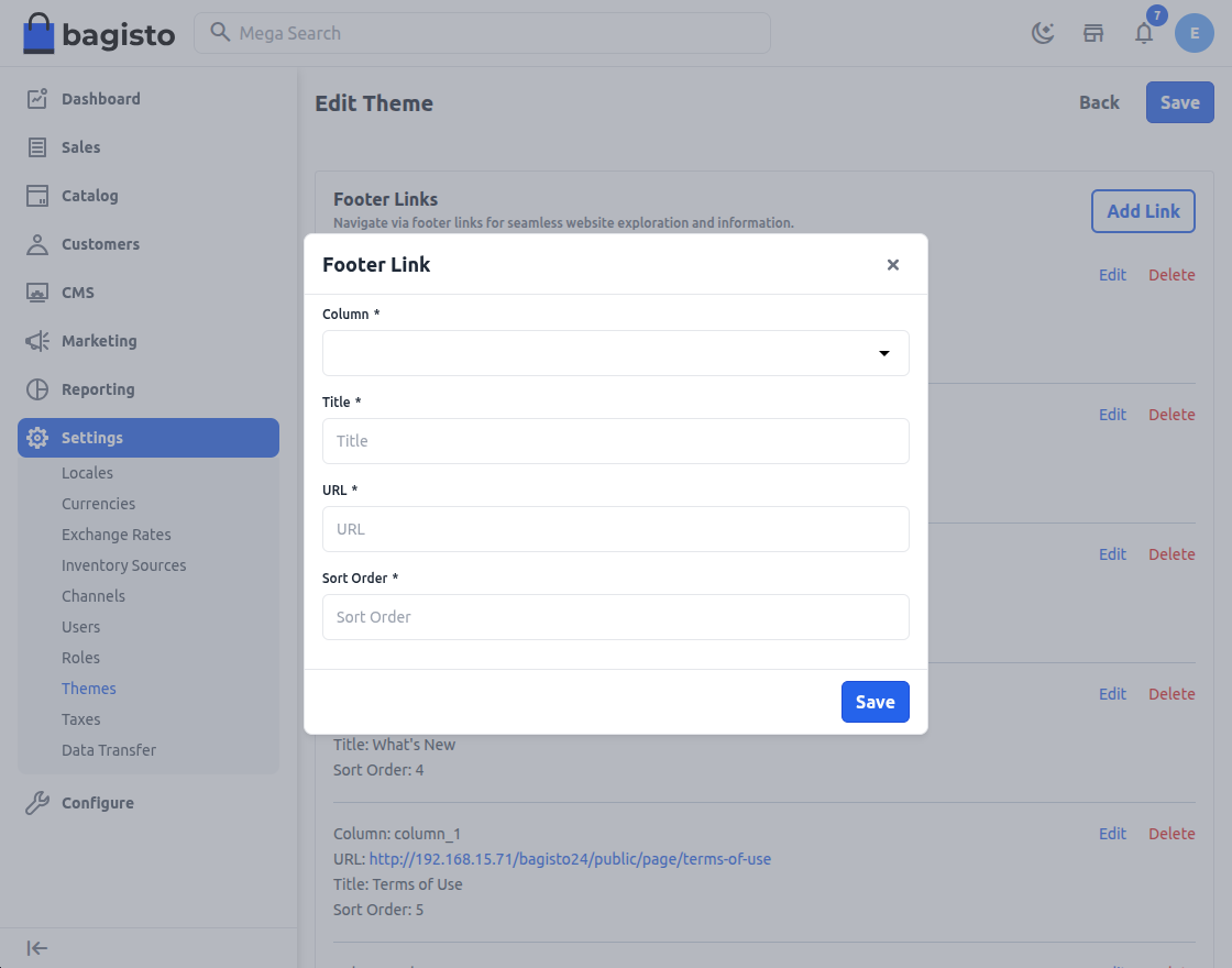 Footer Links